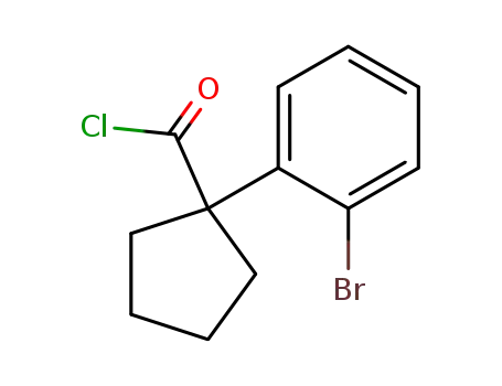 Molecular Structure of 143328-27-2 (Cyclopentanecarbonyl chloride, 1-(2-bromophenyl)-)