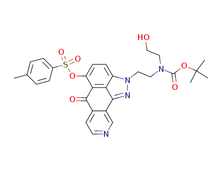 Molecular Structure of 188964-72-9 (2-<2-<N-<(1,1-dimethylethoxy)carbonyl>-N-(2-hydroxyethyl)amino>ethyl>-5-<<(4-methylphenyl)sulfonyl>oxy>indazolo<4,3-gh>isoquinolin-6(2H)-one)