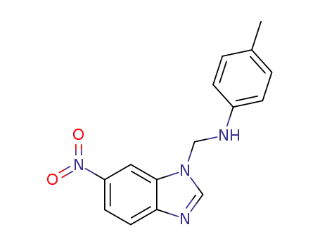 Molecular Structure of 103248-25-5 (4-methyl-N-[(6-nitro-1H-benzimidazol-1-yl)methyl]aniline)