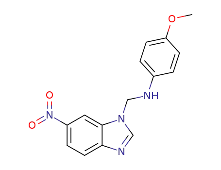 Molecular Structure of 103248-24-4 (1H-Benzimidazole-1-methanamine, N-(4-methoxyphenyl)-6-nitro-)