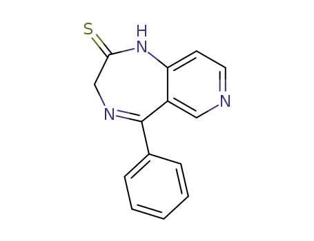 Molecular Structure of 90072-36-9 (2H-Pyrido[4,3-e]-1,4-diazepine-2-thione, 1,3-dihydro-5-phenyl-)