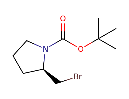 Molecular Structure of 1039826-29-3 ((R)-tert-butyl 2-(bromomethyl)pyrrolidine-1-carboxylate)