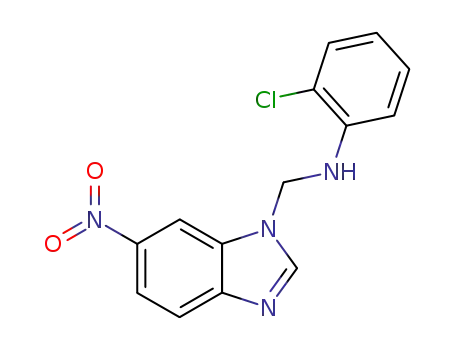 Molecular Structure of 103248-22-2 (2-chloro-N-[(6-nitro-1H-benzimidazol-1-yl)methyl]aniline)