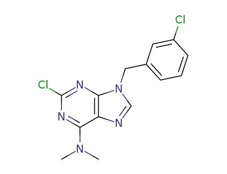 Molecular Structure of 115204-64-3 (2-chloro-9-(3-chlorobenzyl)-N,N-dimethyl-9H-purin-6-amine)