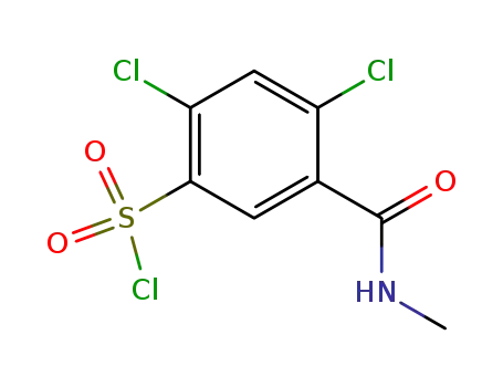 Molecular Structure of 89894-62-2 (2,4-dichloro-5-chlorosulfonylbenzoic acid N-methylamide)