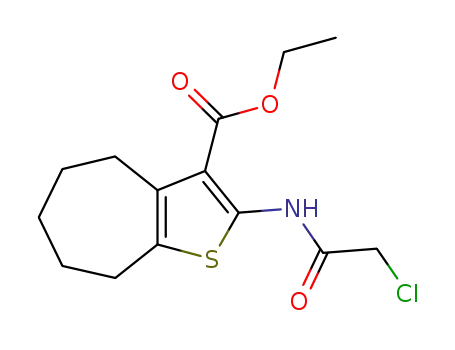 Molecular Structure of 76981-88-9 (2-(2-CHLORO-ACETYLAMINO)-5,6,7,8-TETRAHYDRO-4H-CYCLOHEPTA[B]THIOPHENE-3-CARBOXYLIC ACID ETHYL ESTER)