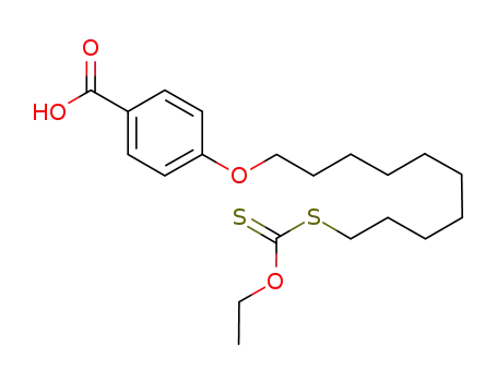Molecular Structure of 1043885-35-3 (4-(10-(ethoxycarbonothioylthio)decyloxy)benzoic acid)