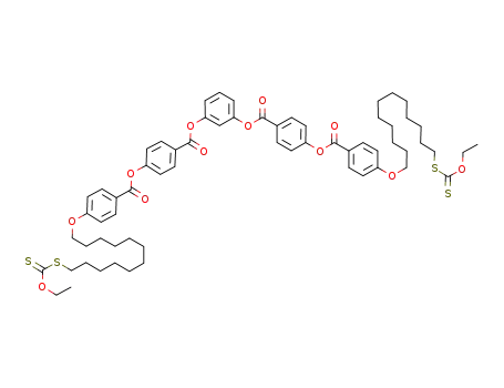 Molecular Structure of 1043885-46-6 (1,3-phenylene bis(4-(4-(12-(ethoxycarbonothioylthio)dodecyloxy)benzoyloxy)benzoate))