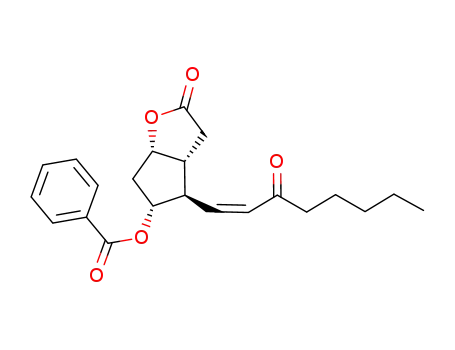 Molecular Structure of 185225-06-3 ((3aR,4R,5R,6aS)-5-(Benzoyloxy)hexahydro-4-(3-oxo-1-octen-1-yl)-2H-cyclopenta[b]furan-2-one)