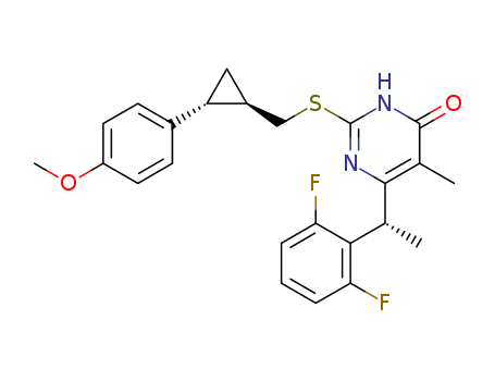 4(3H)-Pyrimidinone, 6-[(1R)-1-(2,6-difluorophenyl)ethyl]-2-[[[(1R,2R)-2-(4-methoxyphenyl)cyclopropyl]methyl]thio]-5-methyl-