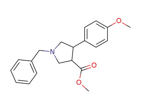 Molecular Structure of 438492-38-7 (Trans-methyl 1-benzyl-4-(4-methoxyphenyl)pyrrolidine-3-carboxylate)