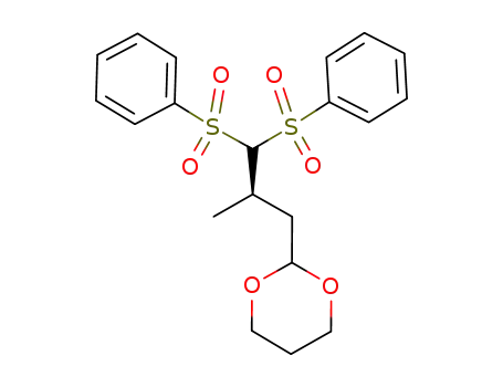 Molecular Structure of 1201829-96-0 ((R)-2-(2-methyl-3,3-bis(phenylsulfonyl)propyl)-1,3-dioxane)