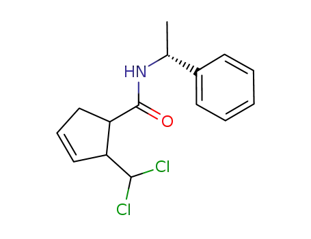 Molecular Structure of 1192489-59-0 (2-(dichloromethyl)-N-[(1R)-1-phenylethyl]cyclopent-3-ene-1-carboxamide)