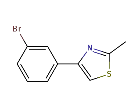 Molecular Structure of 342405-21-4 (4-(3-BROMOPHENYL)-2-METHYL-1,3-THIAZOLE)