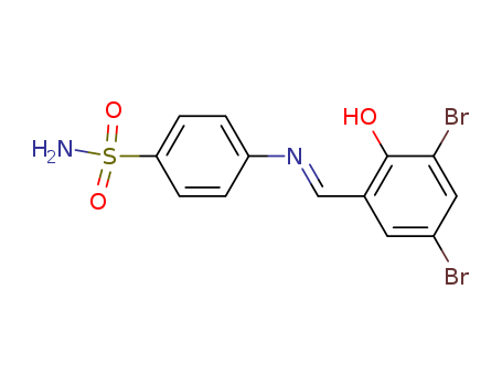 Molecular Structure of 105540-85-0 (Benzenesulfonamide,
4-[[(3,5-dibromo-2-hydroxyphenyl)methylene]amino]-)