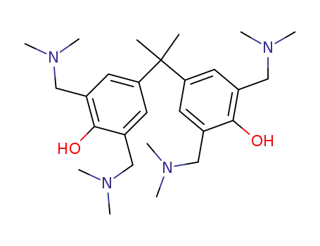 Molecular Structure of 16224-36-5 (4, 4'- (1-Methylethyliden) -bis (2,6-bis(dimethylaminomethyl)phenol)