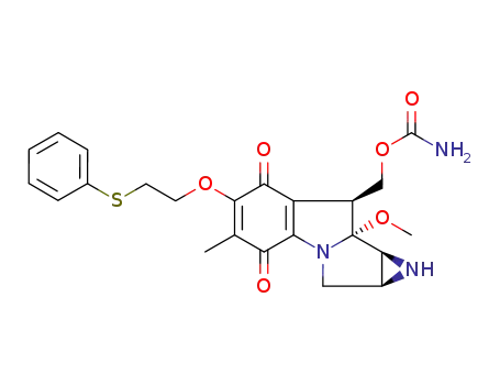 Azirino[2',3':3,4]pyrrolo[1,2-a]indole-4,7-dione,8-[[(aminocarbonyl)oxy]methyl]-1,1a,2,8,8a,8b-hexahydro-8a-methoxy-5-methyl-6-[2-(phenylthio)ethoxy]-,(1aS,8S,8aR,8bS)-