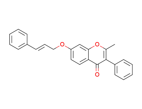 Molecular Structure of 121565-39-7 (4H-1-Benzopyran-4-one,
2-methyl-3-phenyl-7-[(3-phenyl-2-propenyl)oxy]-, (E)-)