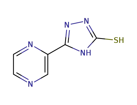 Molecular Structure of 3458-03-5 (5-(Pyrazin-2-yl)-1H-1,2,4-triazole-3-thiol)