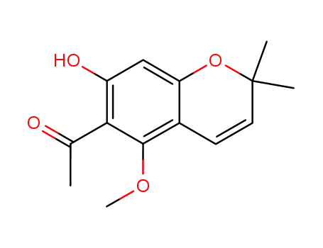 Molecular Structure of 529-70-4 (1-(7-Hydroxy-5-methoxy-2,2-dimethyl-2H-chromen-6-yl)ethanone)