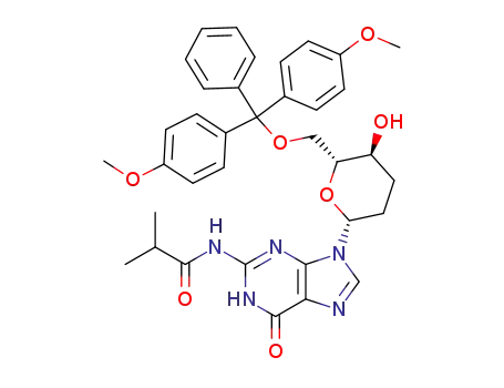 9-(2',3'-Dideoxy-6'-O-<(4,4'-dimethoxytriphenyl)methyl>-β-D-glucopyranosyl)-N<sup>2</sup>-isobutyrylguanin