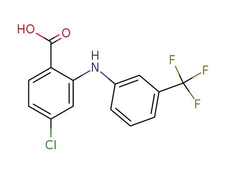 Molecular Structure of 579-87-3 (Benzoic  acid,  4-chloro-2-[[3-(trifluoromethyl)phenyl]amino]-)