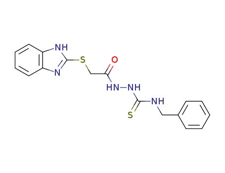 77168-24-2,2-[(1H-benzimidazol-2-ylsulfanyl)acetyl]-N-benzylhydrazinecarbothioamide,