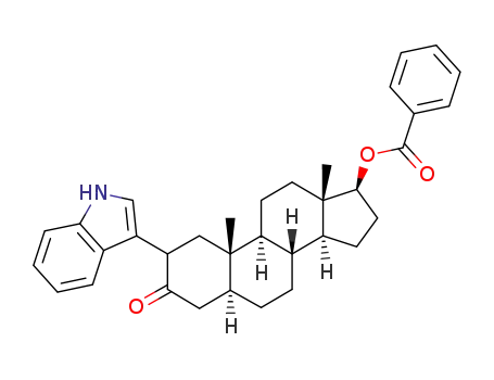 Molecular Structure of 74252-30-5 (2-(indol-3-yl)dihydrotestosterone benzoate)