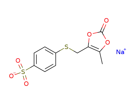 Molecular Structure of 111738-22-8 (4-((5-methyl-2-oxo-1,3-dioxol-4-yl)methylthio)benzenesulfonate)