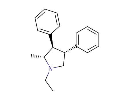 Molecular Structure of 115206-47-8 (Pyrrolidine, 1-ethyl-2-methyl-3,4-diphenyl-, (2R,3R,4R)-rel-)