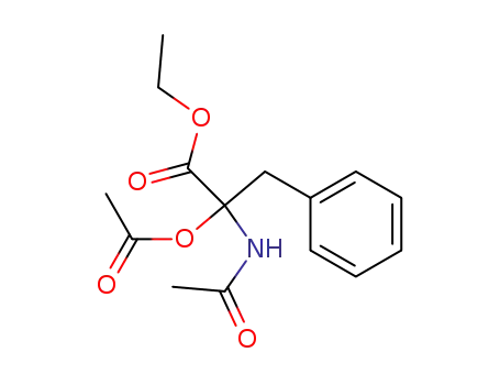 Molecular Structure of 59223-92-6 (Phenylalanine, N-acetyl-a-(acetyloxy)-, ethyl ester)