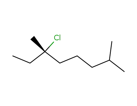 Molecular Structure of 27767-63-1 (Octane, 6-chloro-2,6-dimethyl-, (R)-)