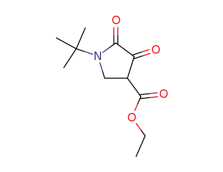 Molecular Structure of 5336-48-1 (ETHYL 1-(TERT-BUTYL)-4,5-DIOXOPYRROLIDINE-3-CARBOXYLATE)