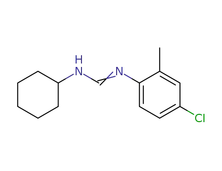Molecular Structure of 77486-42-1 (Methanimidamide, N-(4-chloro-2-methylphenyl)-N'-cyclohexyl-)