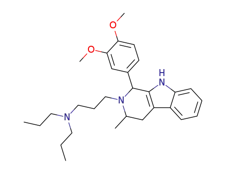 Molecular Structure of 106288-03-3 (3-[1-(3,4-dimethoxyphenyl)-3-methyl-1,3,4,9-tetrahydro-2H-beta-carbolin-2-yl]-N,N-dipropylpropan-1-amine)