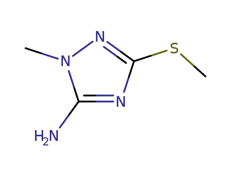 Molecular Structure of 51108-35-1 (1-Methyl-3-(methylthio)-1H-1,2,4-triazol-5-amine)
