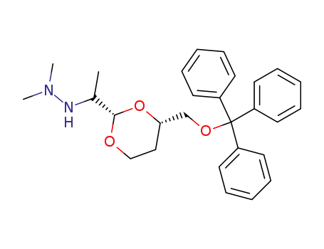 Hydrazine,
1,1-dimethyl-2-[1-[4-[(triphenylmethoxy)methyl]-1,3-dioxan-2-yl]ethyl]-