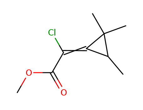 Molecular Structure of 89879-16-3 (Acetic acid, chloro(trimethylcyclopropylidene)-, methyl ester)
