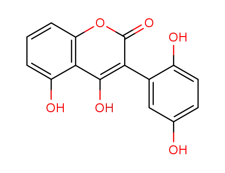 Molecular Structure of 111506-51-5 (2H-1-Benzopyran-2-one, 3-(2,5-dihydroxyphenyl)-4,5-dihydroxy-)