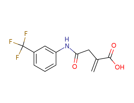Molecular Structure of 126404-38-4 (Butanoic acid, 2-methylene-4-oxo-4-[[3-(trifluoromethyl)phenyl]amino]-)