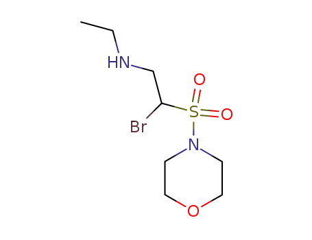 Molecular Structure of 87975-14-2 (Morpholine, 4-[[1-bromo-2-(ethylamino)ethyl]sulfonyl]-)