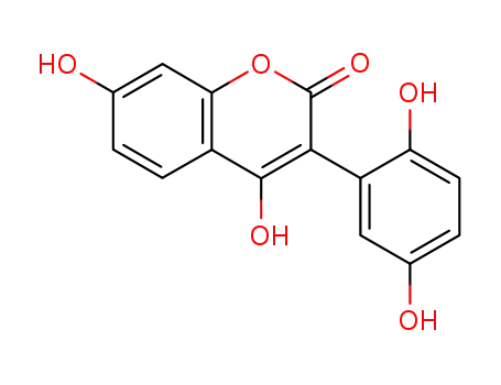 Molecular Structure of 113138-98-0 (2H-1-Benzopyran-2-one, 3-(2,5-dihydroxyphenyl)-4,7-dihydroxy-)