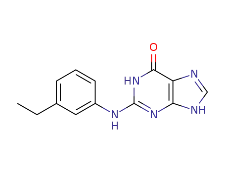 Molecular Structure of 123994-69-4 (2-[(3-ethylphenyl)amino]-3,7-dihydro-6H-purin-6-one)