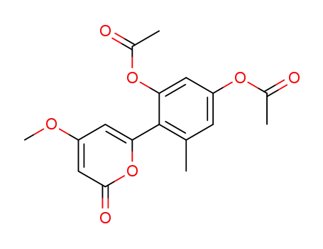 Molecular Structure of 60374-65-4 (2H-Pyran-2-one, 6-[2,4-bis(acetyloxy)-6-methylphenyl]-4-methoxy-)