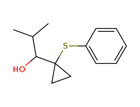 Molecular Structure of 122540-26-5 (Cyclopropanemethanol, a-(1-methylethyl)-1-(phenylthio)-)