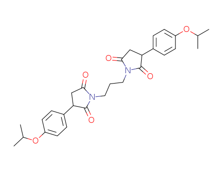 Molecular Structure of 115906-25-7 (2,5-Pyrrolidinedione,1,1'-(1,3-propanediyl)bis[3-[4-(1-methylethoxy)phenyl]-)