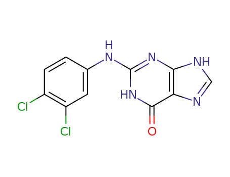 Molecular Structure of 123994-81-0 (2-[(3,4-dichlorophenyl)amino]-3,7-dihydro-6H-purin-6-one)