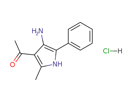 Molecular Structure of 59133-39-0 (4-acetyl-5-methyl-2-phenyl-1H-pyrrol-3-aminium chloride)