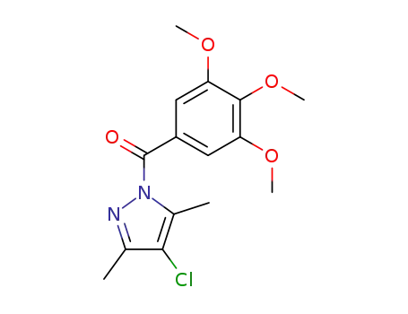 Molecular Structure of 108132-60-1 (4-chloro-3,5-dimethyl-1-[(3,4,5-trimethoxyphenyl)carbonyl]-1H-pyrazole)