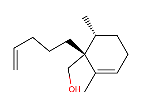 Molecular Structure of 100667-96-7 (2-Cyclohexene-1-methanol, 2,6-dimethyl-1-(4-pentenyl)-, cis-)